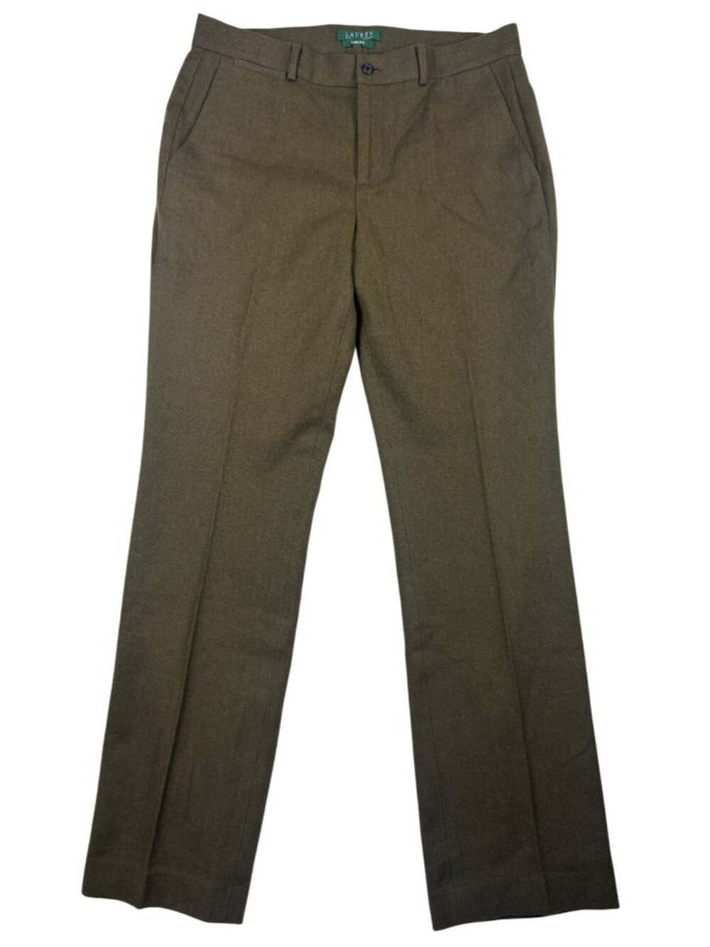Lauren Ralph Lauren Camaron Trouser Pants Women's 10 Wool Herringbone